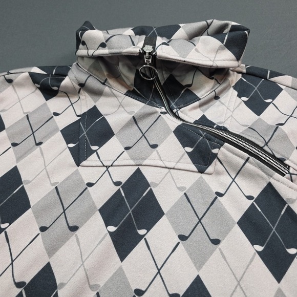 CEGOLFS Womans Side 1/4 Zip Golf Pullover-M-Golf Clubs Diamond Cut Tapestry - Picture 2 of 6